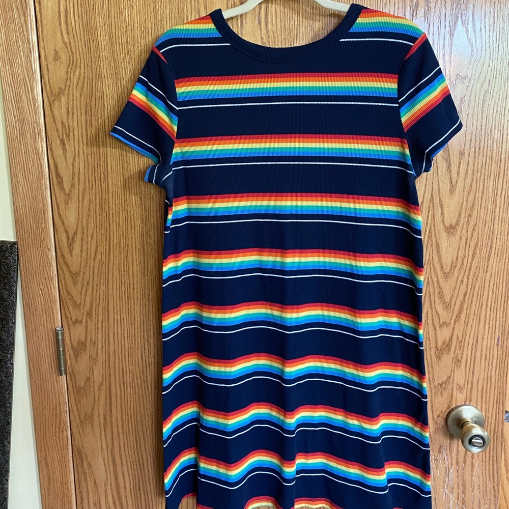 So Rainbow stripe Jersey knit dress